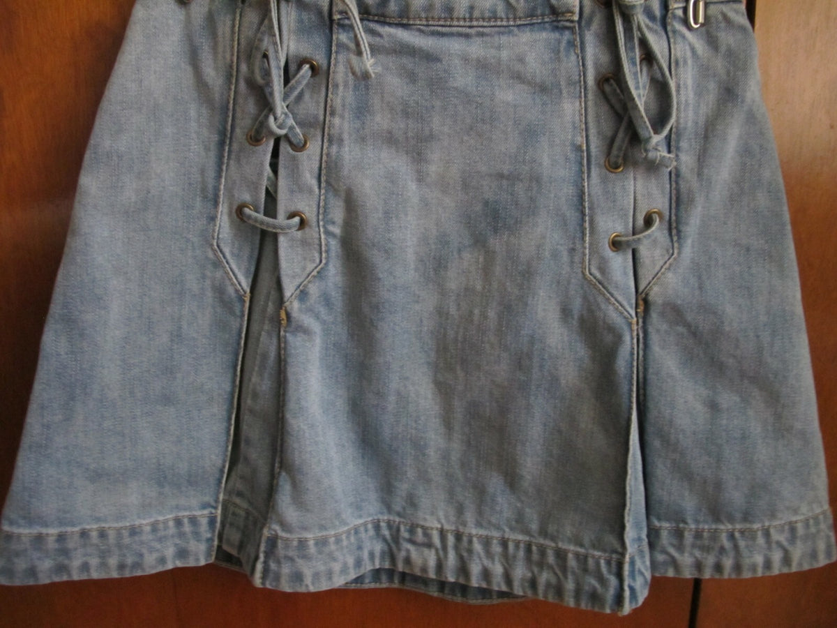 Free People Women’s Denim Detailed Blue Skirt Size 2