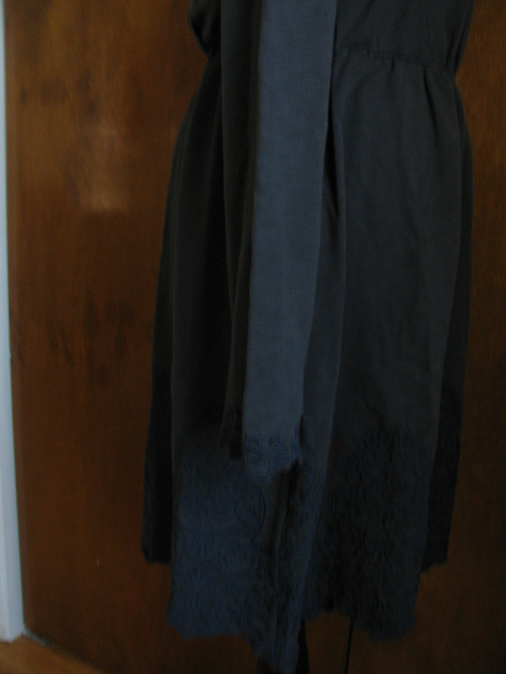 Anthropologie women's dark gray cotton embroidered dress Size XS, M, S