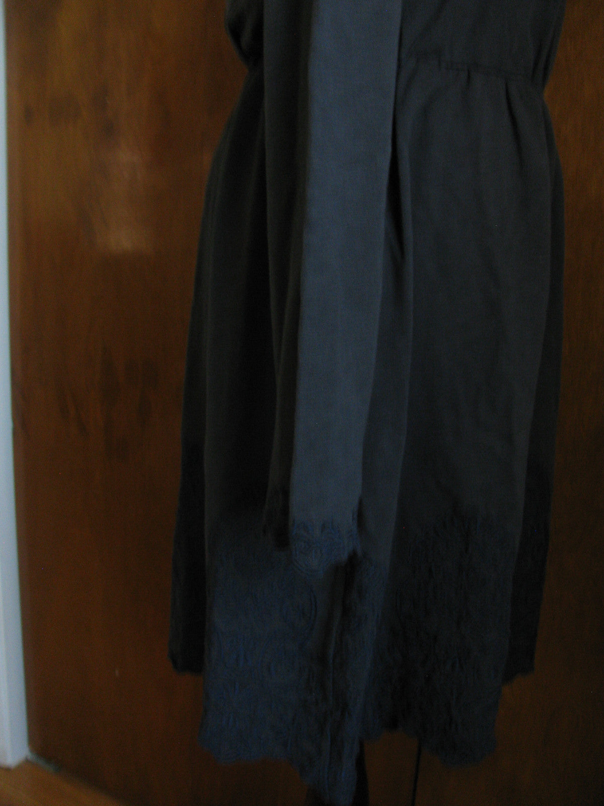 Anthropologie women's dark gray cotton embroidered dress Size XS, M, S