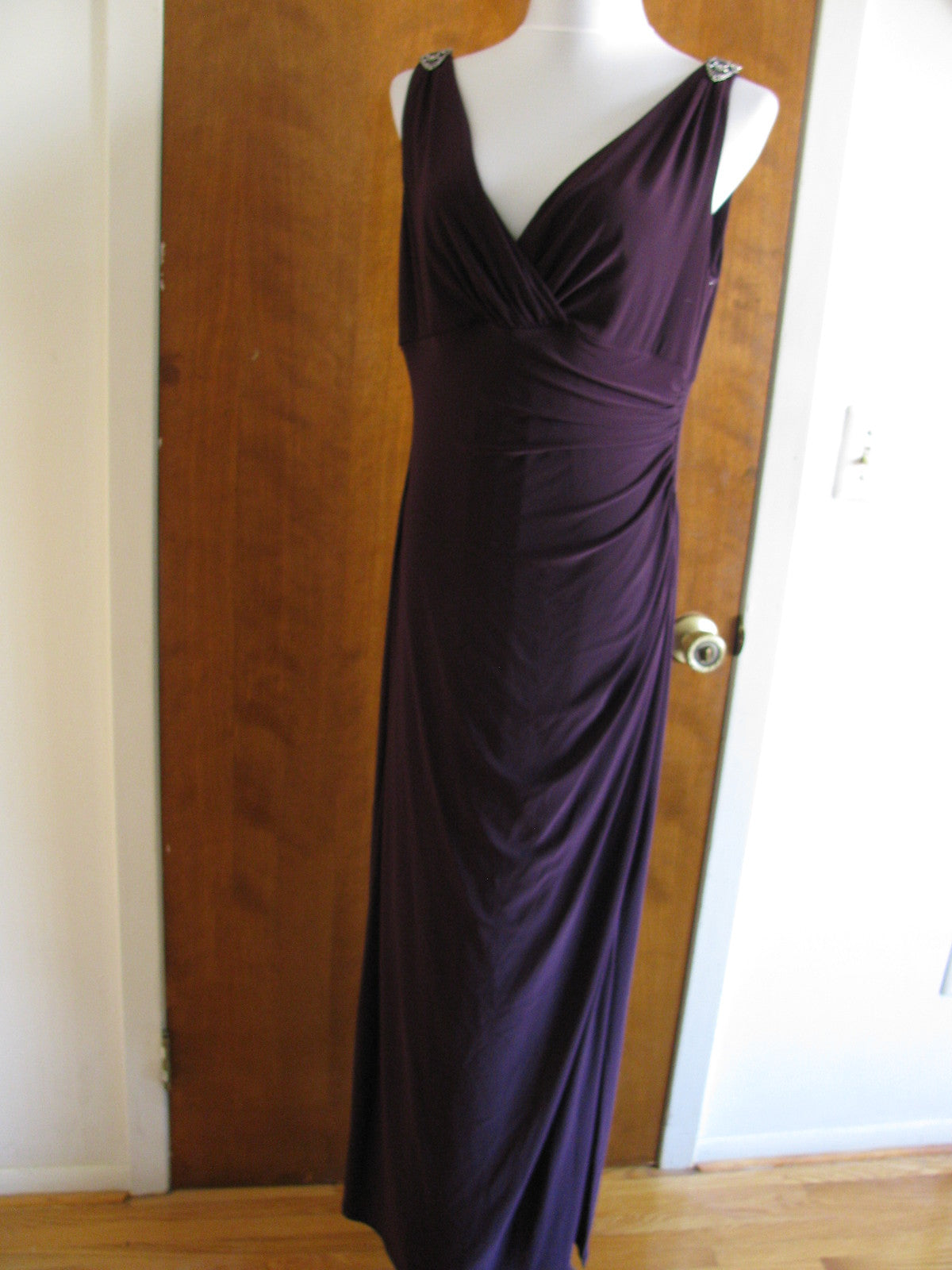 Ralph Lauren women’s maxi raisin lined cocktail dress size 8 New