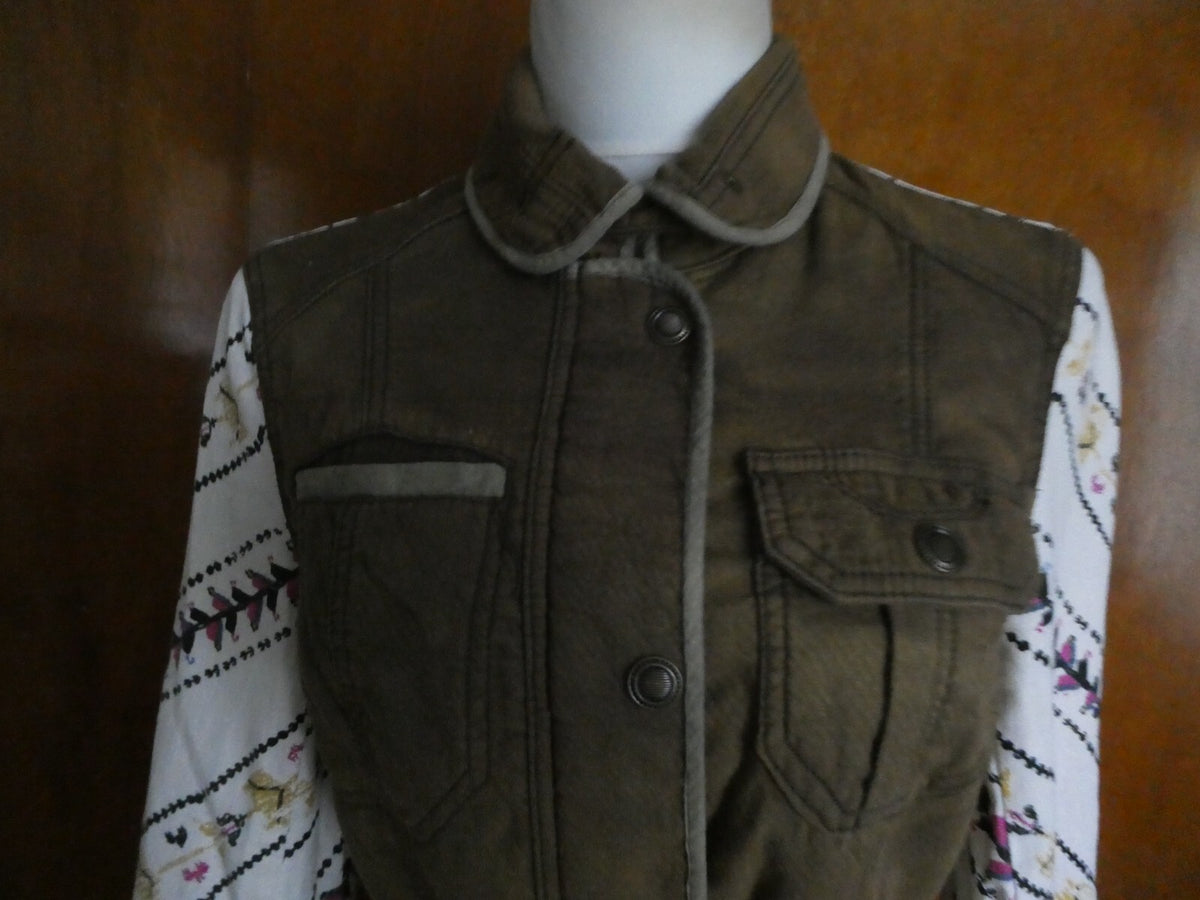 FREE PEOPLE Multicolor Soft 100% Cotton Tie Jacket Size Small