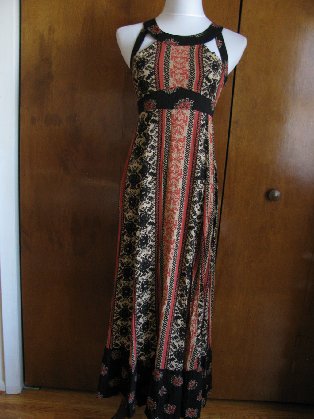 Free People women’s coal combo soft rayon maxi dress New