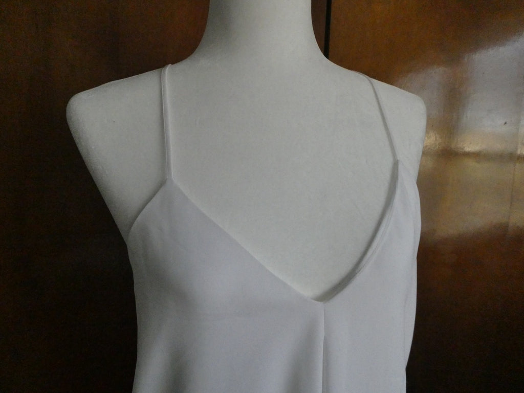 Polo Ralph Lauren Women Cami Top Small White Lined Racerback Triacetate Blend