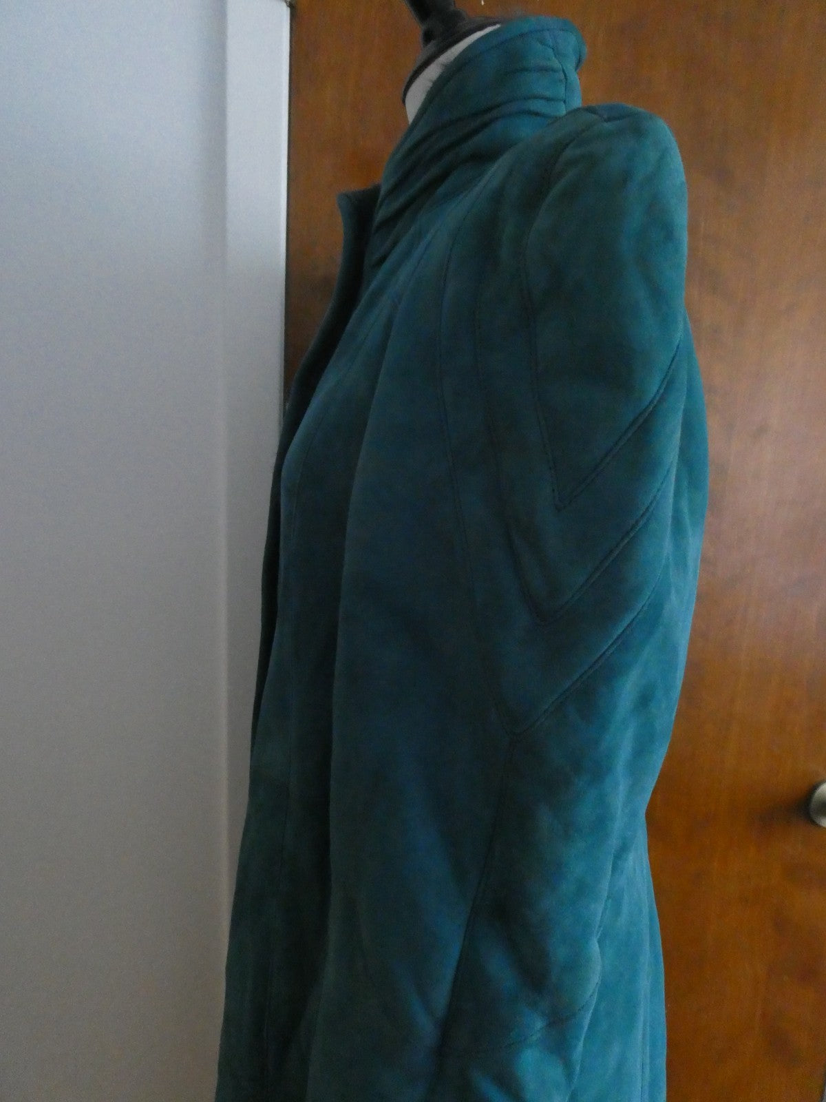 Adarcrea Women Persian Green Teal Shearling Sheepskin Long Winter Coat Spain 10