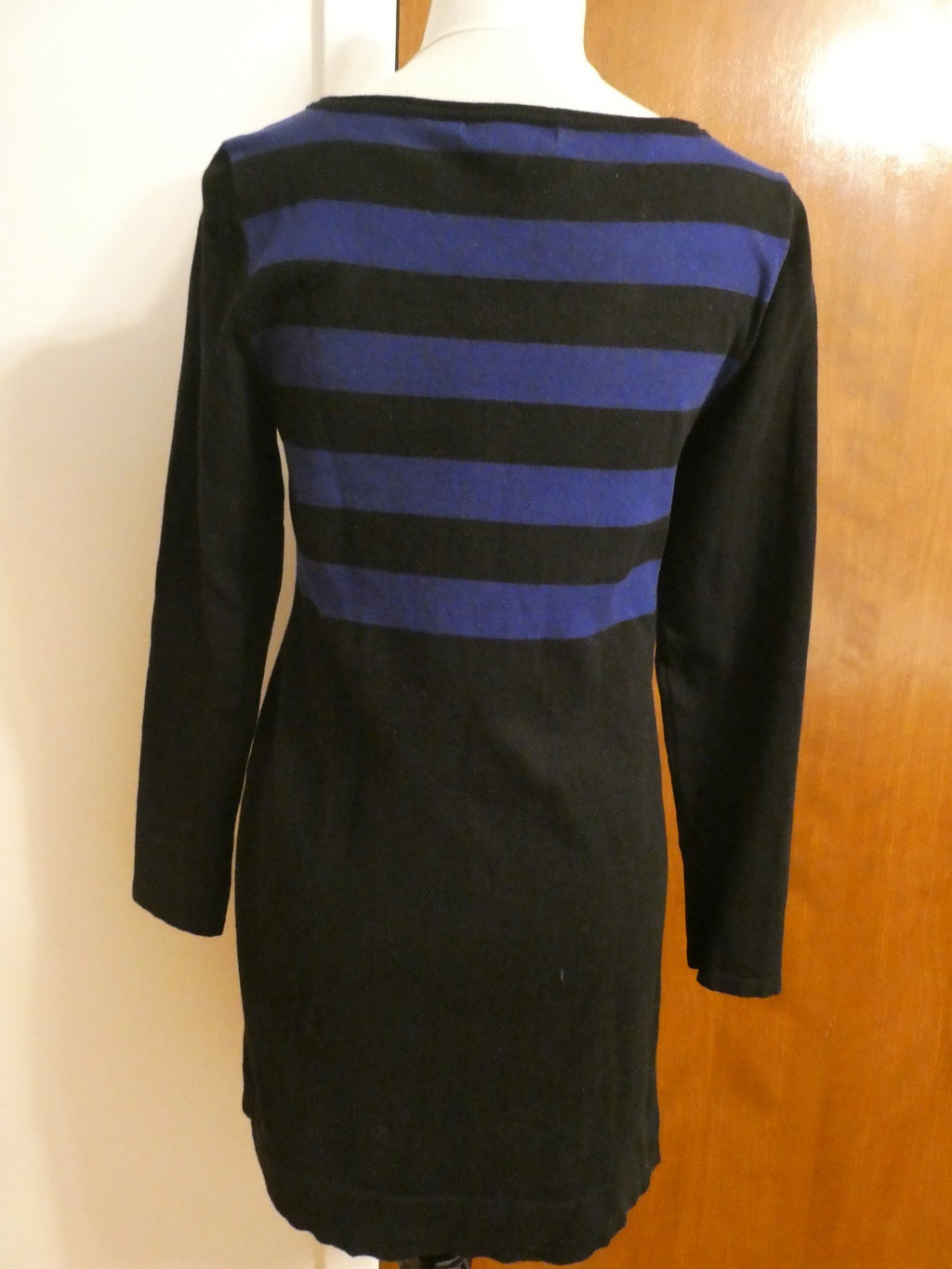 Style & Co Women Black Purple Striped Embellishment Sequins Sweater Dress Small