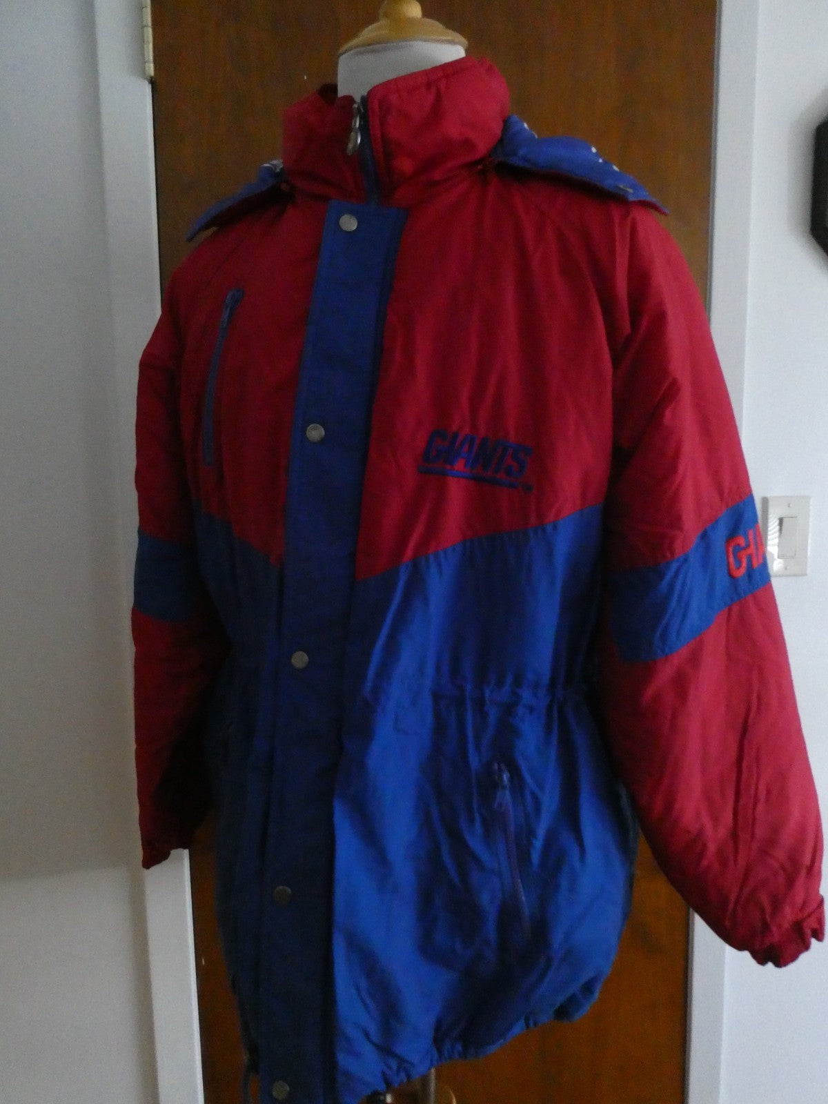 Vintage NFL New York Giants Winter Jacket Men’s Red/Blue Size Xlarge