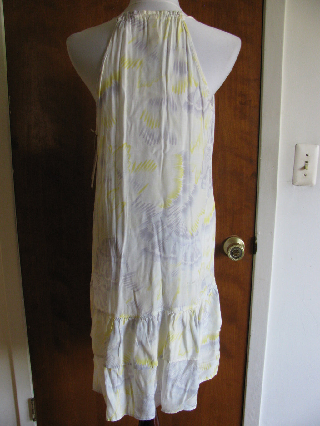 Free People women's ivory comb print sheer dress large 