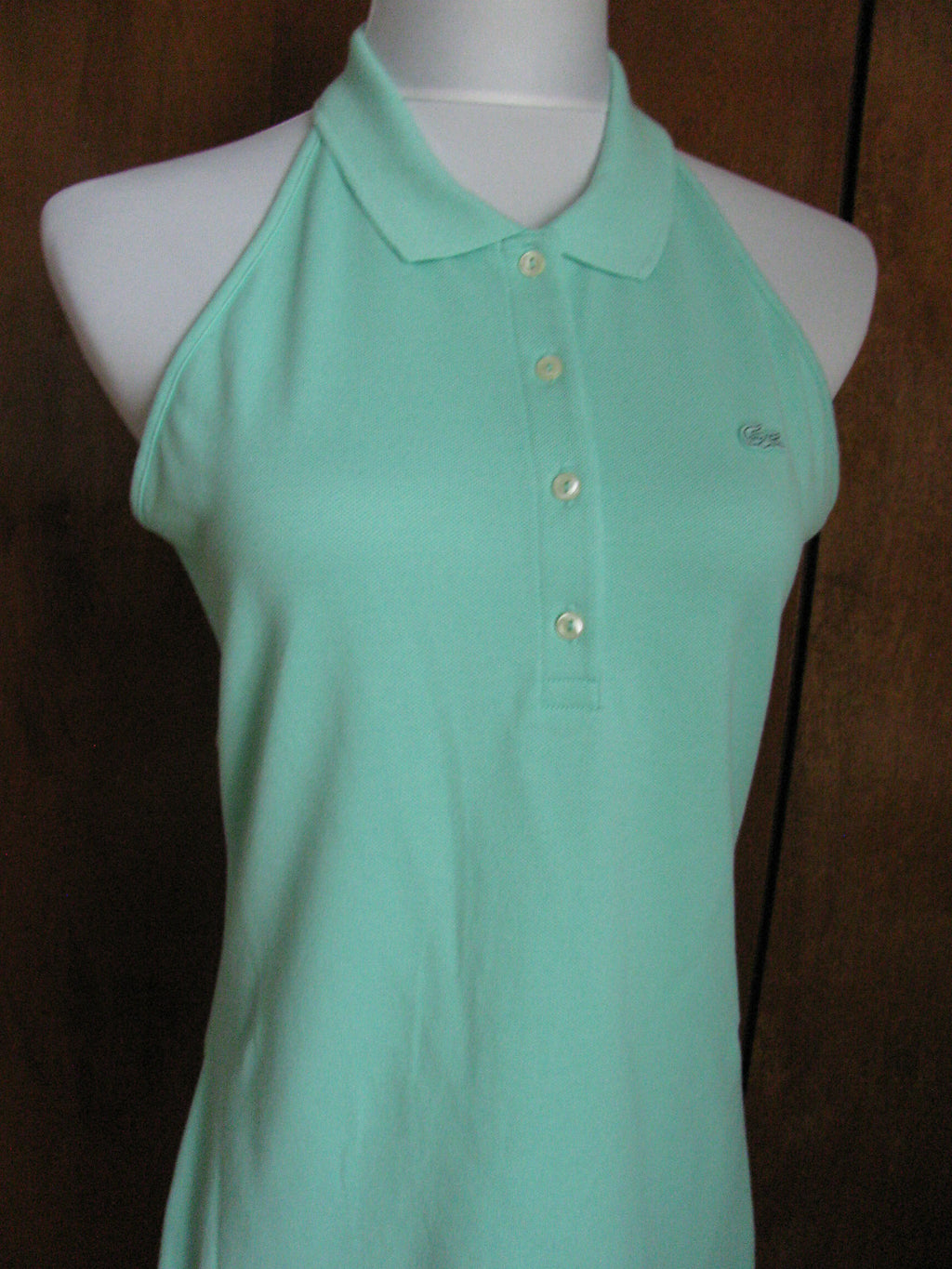 Lacoste women's green cotton halter dress New