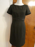 Tahari Arthur S. Levine Women Dark Brown Sheath Dress Lined Slit Back Slit SZ 4