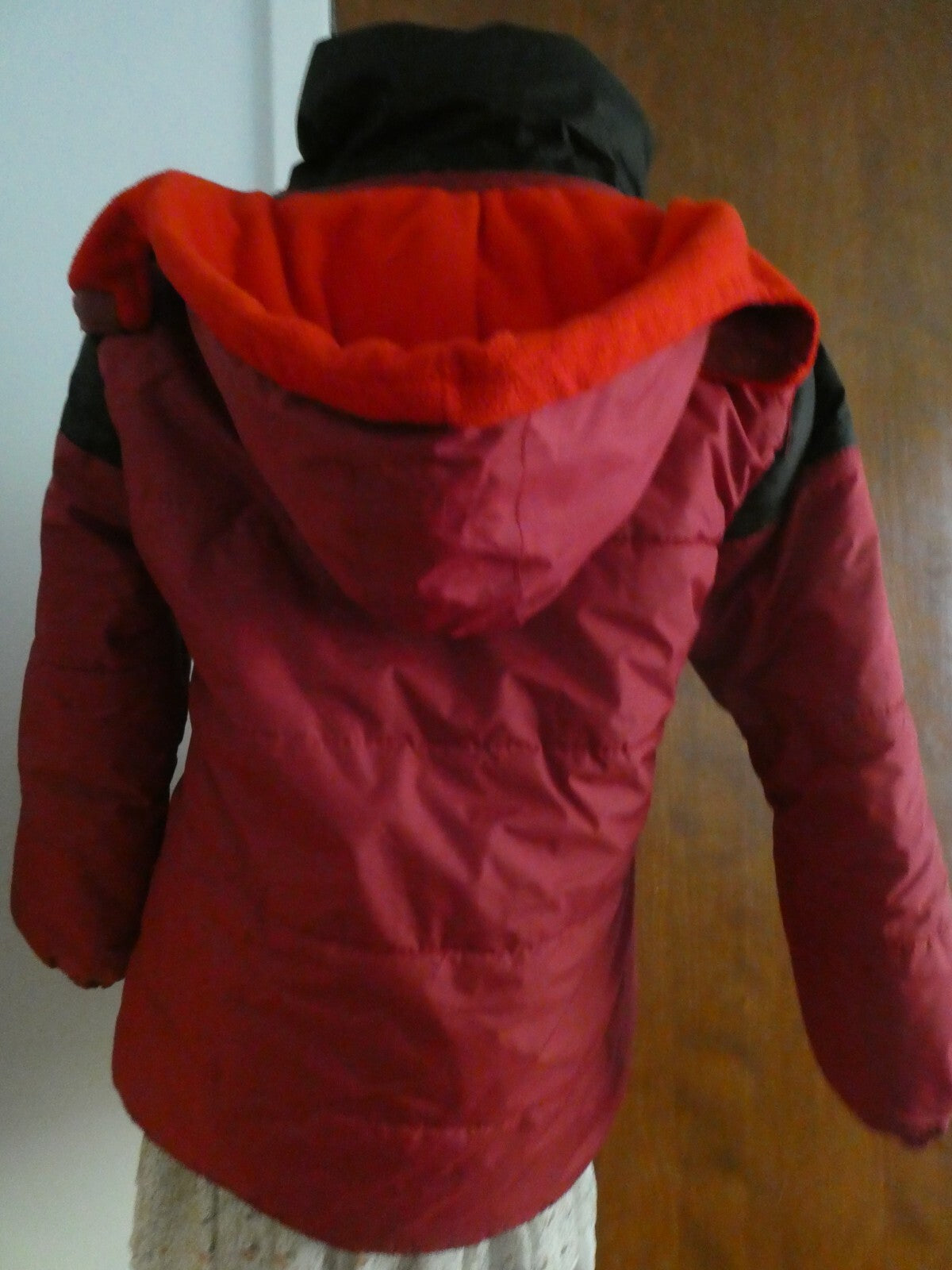 JUST Women’s Jacket Coat Red/Black Removable Hooded Size Small
