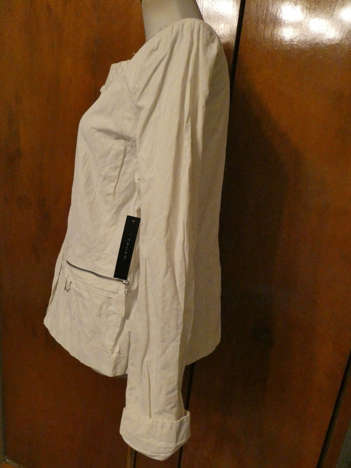 Tahari women's white soft cotton/nylon lined blazer US 14, UK 18, IT 50