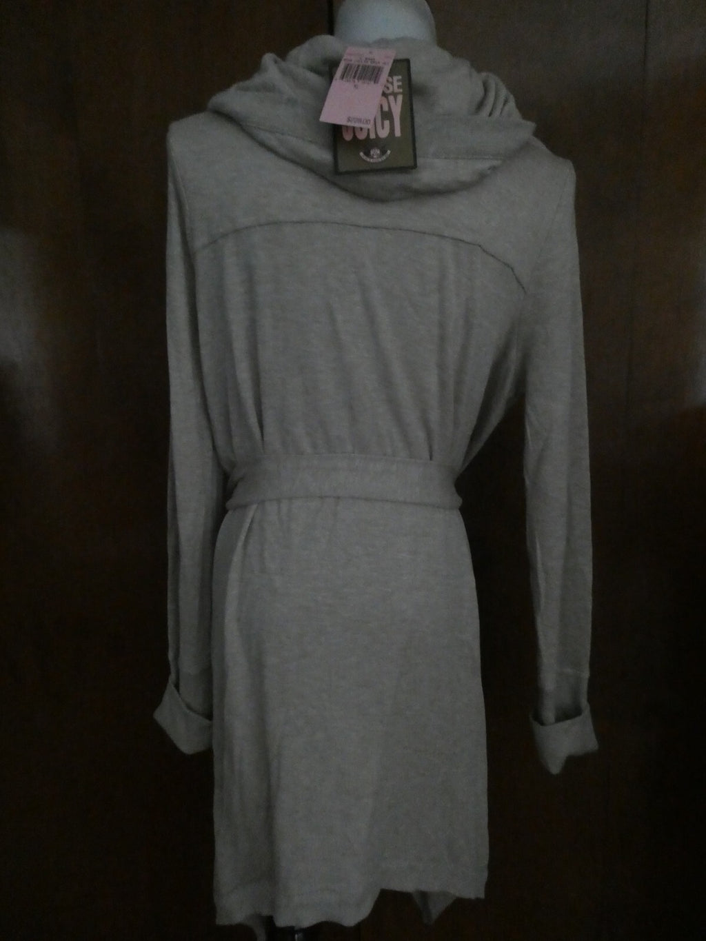 Juicy Couture Women's Beige Soft Modal/Cotton Wrap Long Jacket Cardigan Xlarge 
