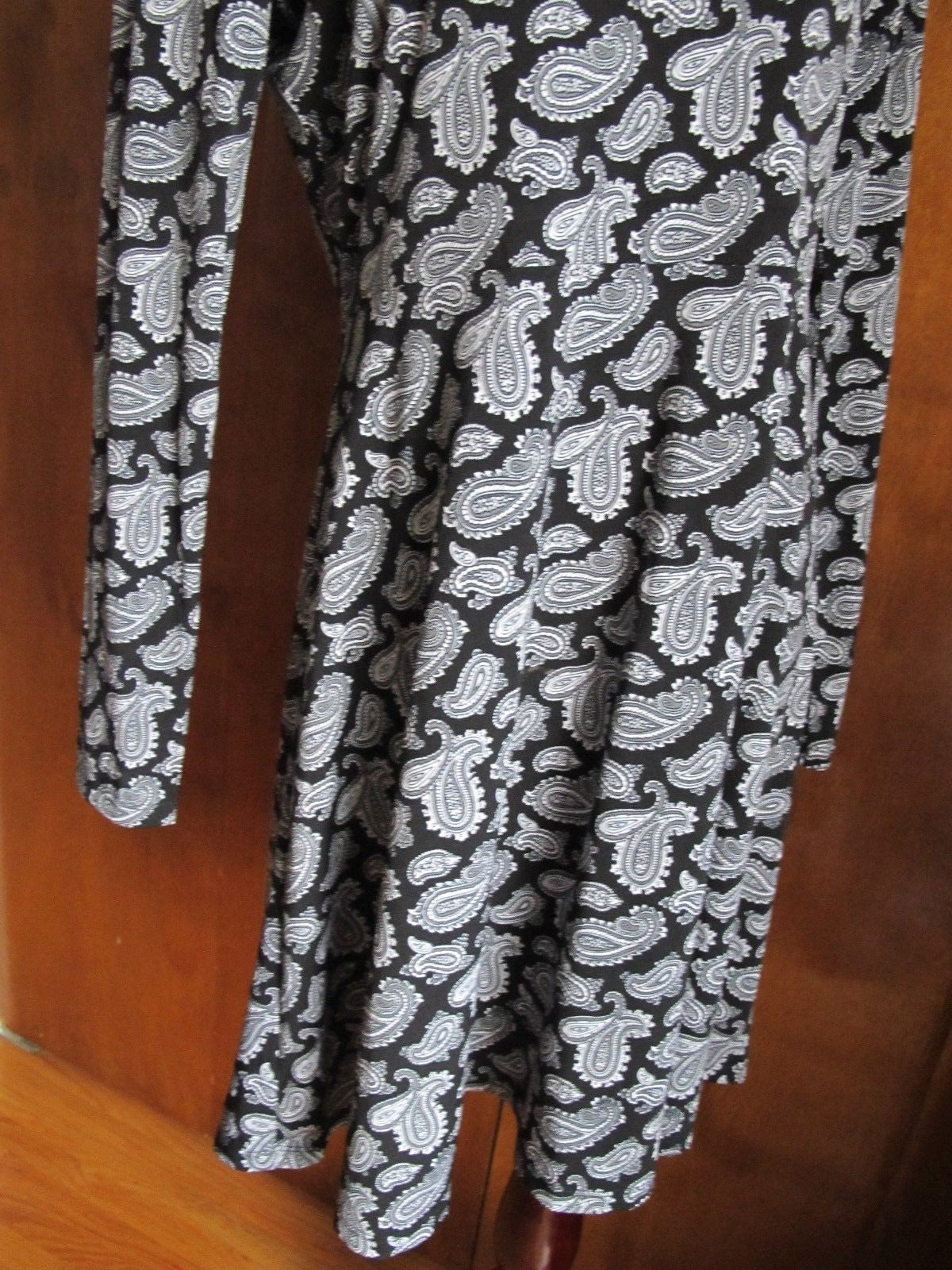 Michael Kors women’s printed multi color boat neck jersey A-line dress large 