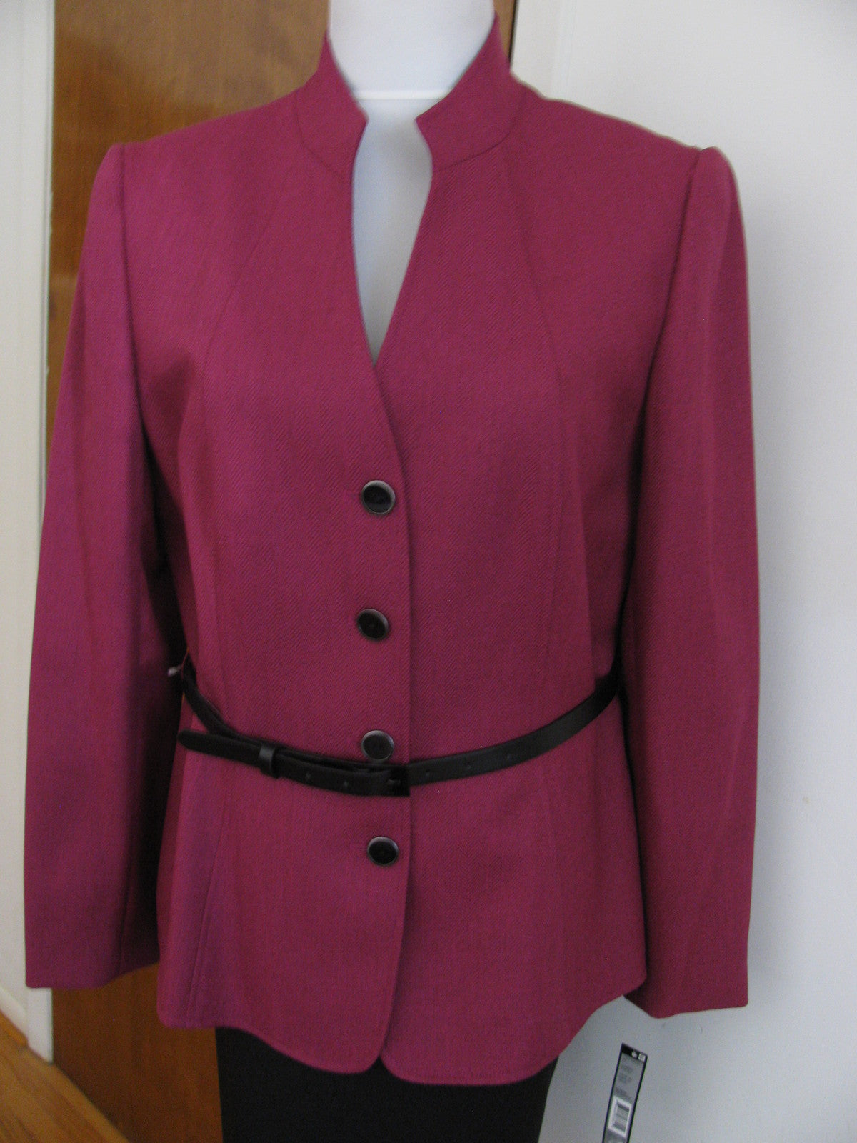 Tahari Asl Women’s Purple Belted 2 Piece Skirt Suit Size 16P New