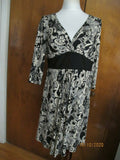 OC by OC women's black beige A-line lined dress 12