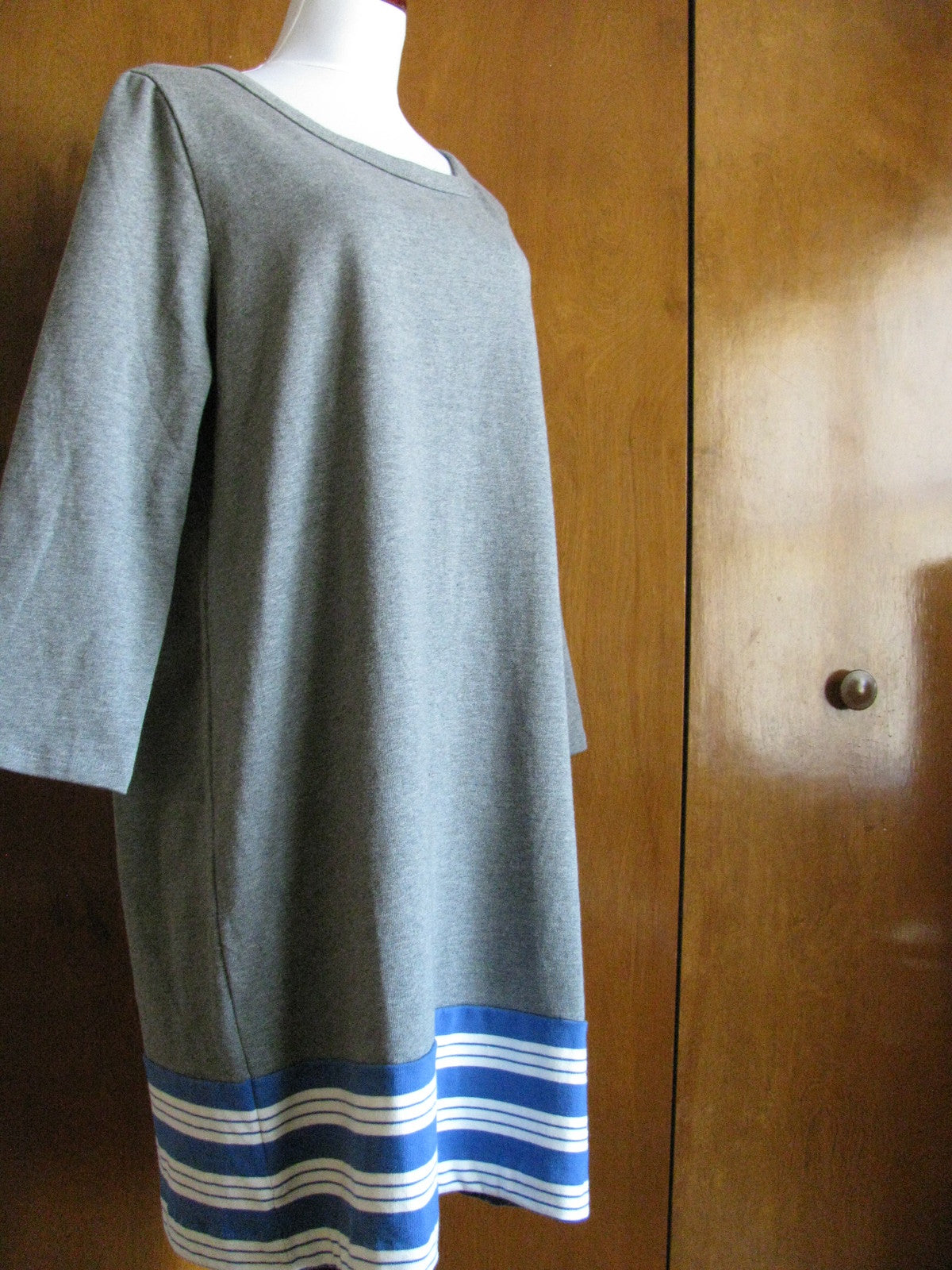 Gap women’s gray blue white striped cotton sweater dress size xlarge NWT