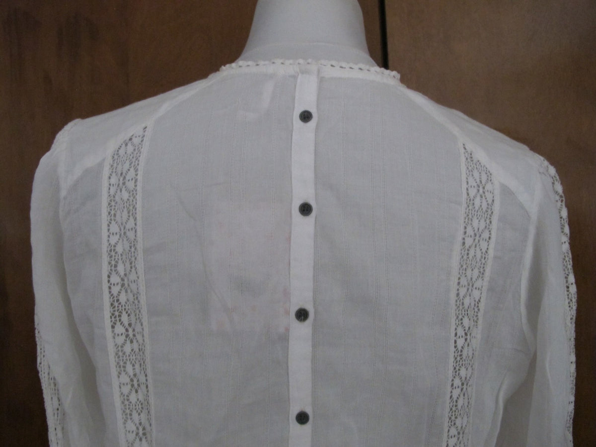 Free People women's ivory cotton crocheted top size Medium 