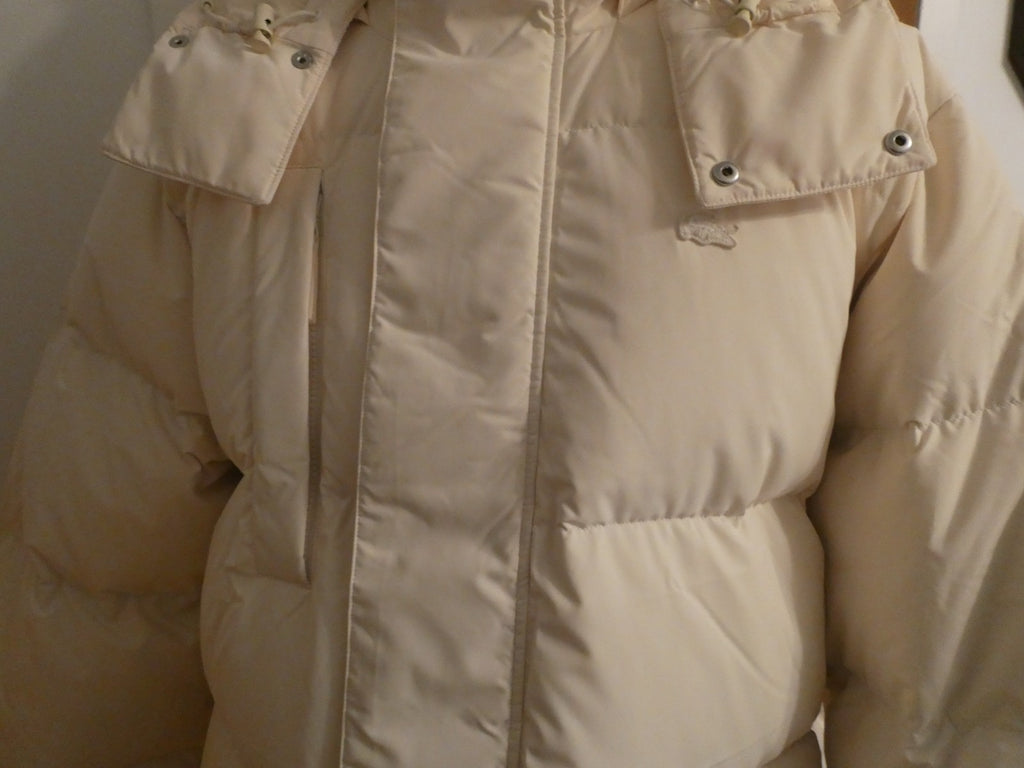 Lacoste Men’s Oversized Down Puffer Jacket Coat XL/2XL Beige Water Repellent NWT
