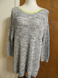 Two By Vince Camuto Women’s Gray Loose Knit  Cotton Sweater Xlarge 