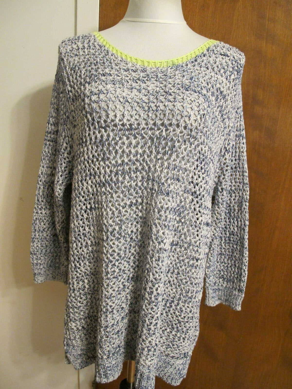 Two By Vince Camuto Women’s Gray Loose Knit  Cotton Sweater Xlarge 