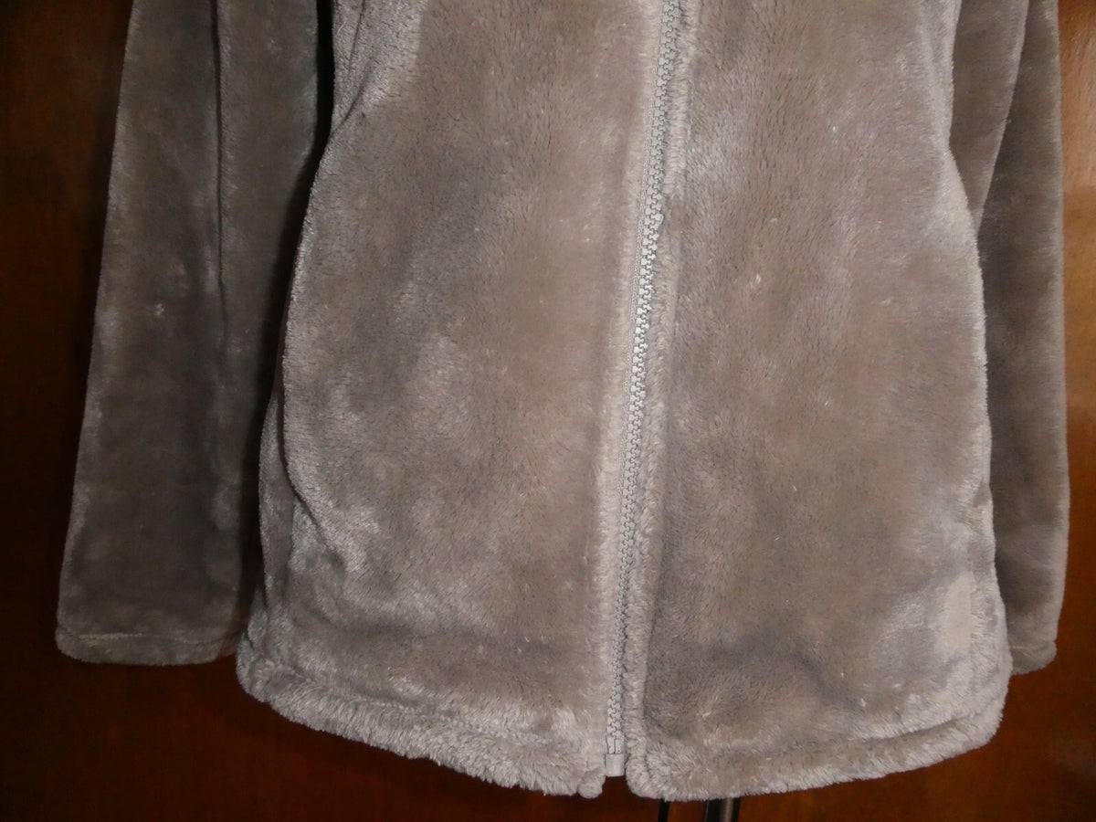 32 Degrees Heat Women’s Gray Urban Chic Plush Faux Fur Soft Zipper Jacket small