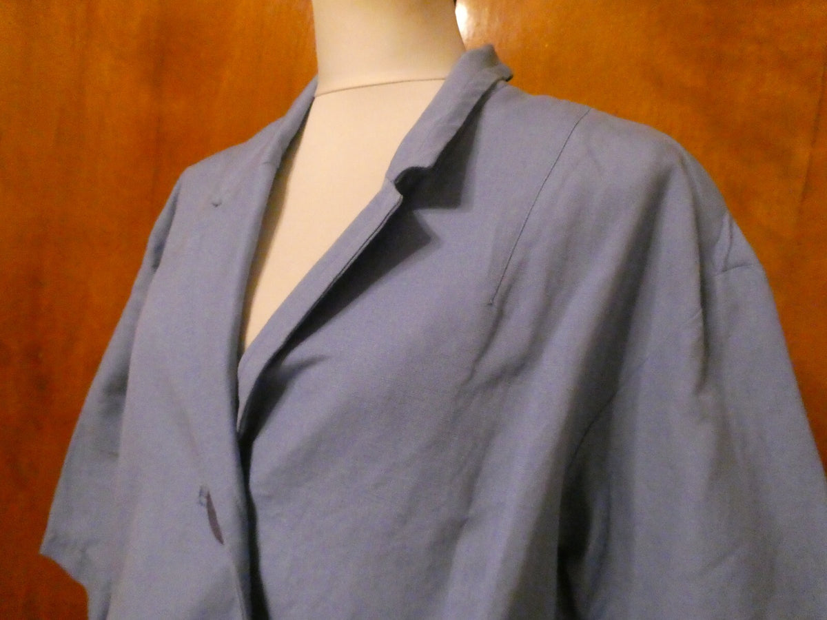 Elliott Lauren Women's Blue Linen Long Blazer Jacket Size 14