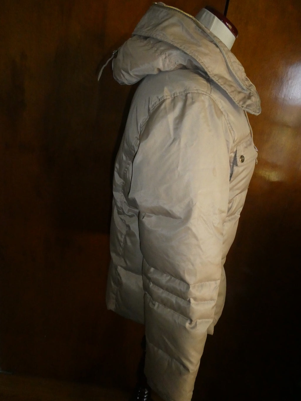 Jennifer Lopez junior girl's puffer zippered jacket coat beige size large