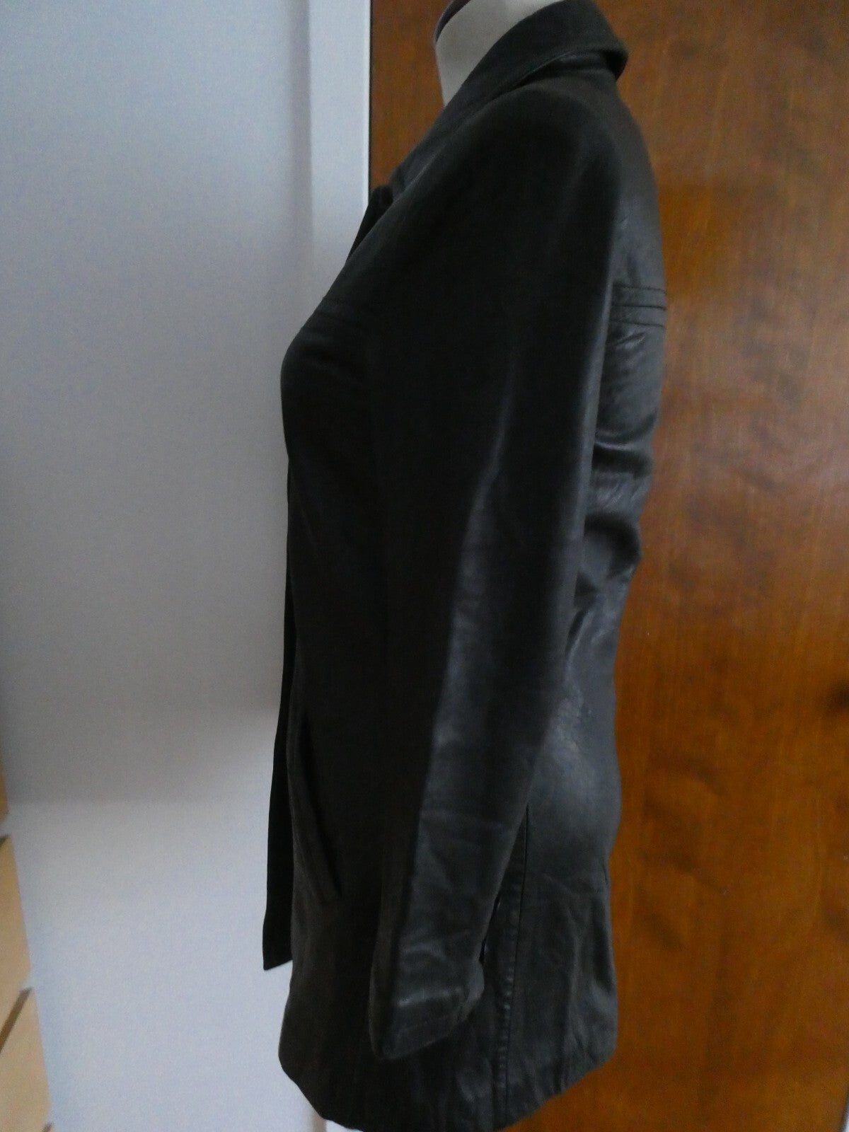 Kenneth Cole Reaction Women's Black Soft Leather Jacket/Coat P (XS)