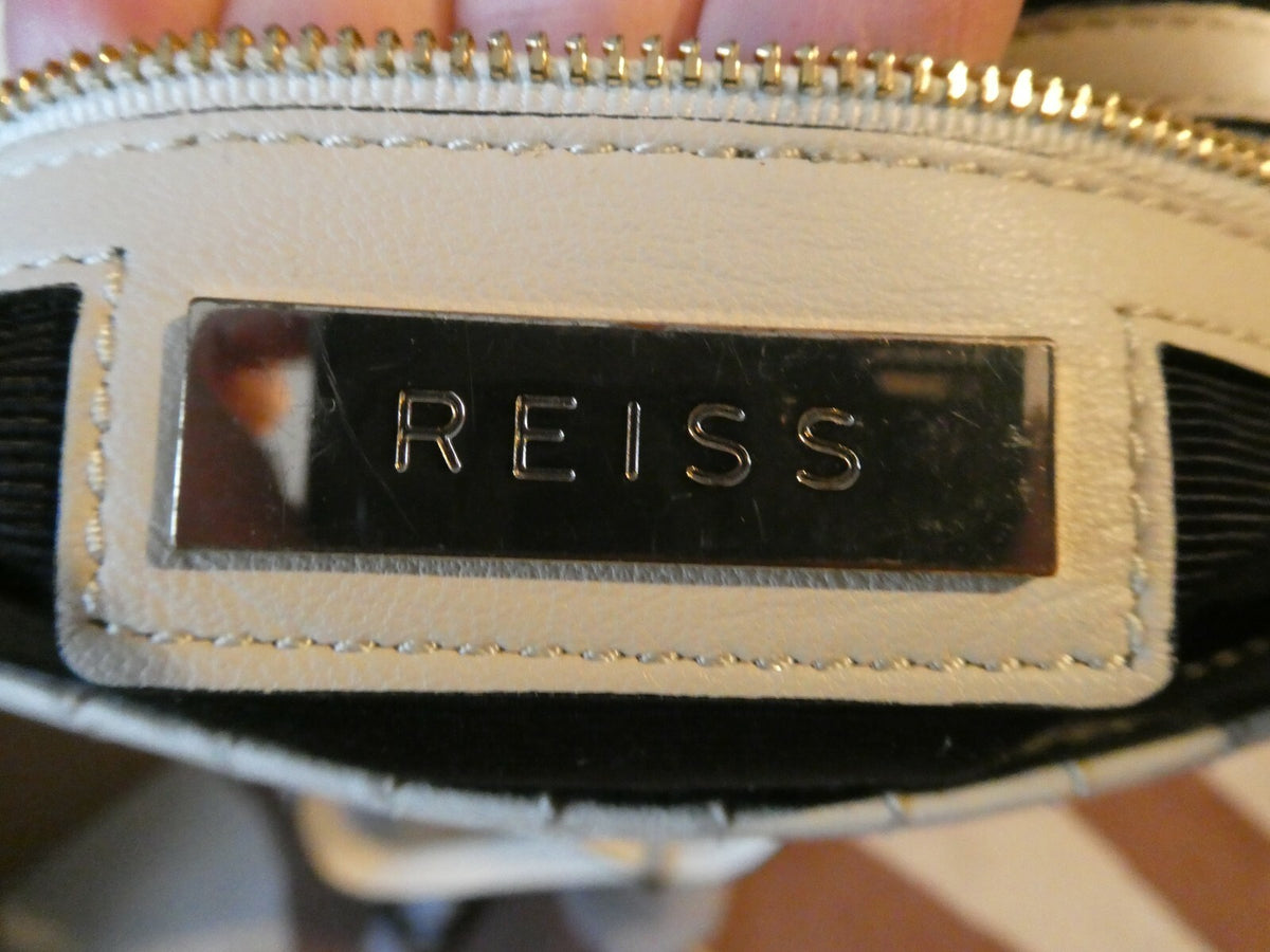 Reiss Almond Chain Strap Shoulder Crossbody Purse Leather Handbag Tote 