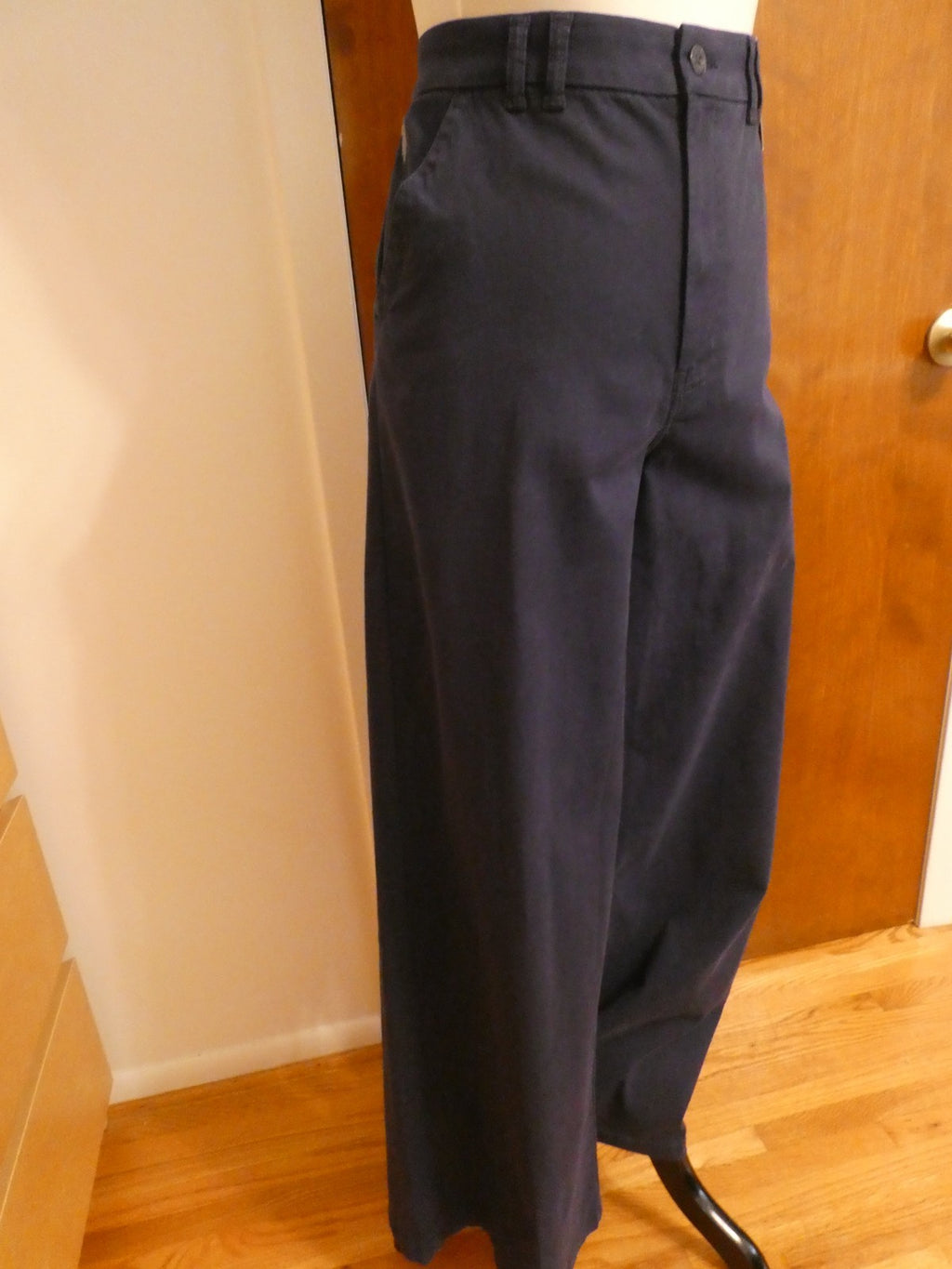 U.S. Polo Assn. Women's Wide Leg Chino Pants Navy High Rise Size 16R (fit 14R)