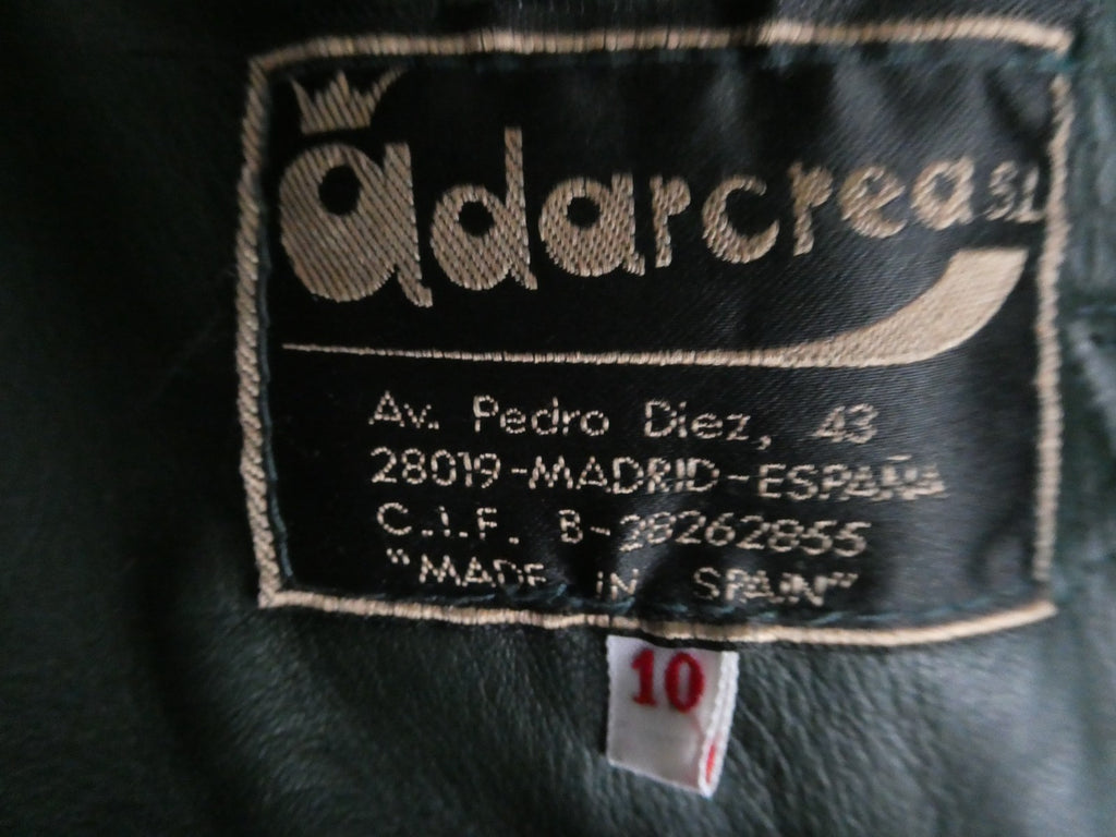 Women's Green Shearling Sheepskin Mid Long Winter Coat Made In Spain Size 10 NWT