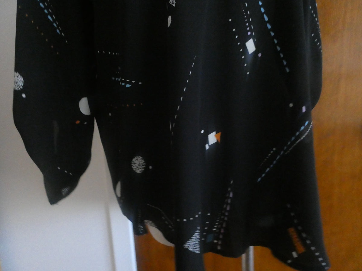Lush women's black multicolor 3/4 sleeves top size Medium