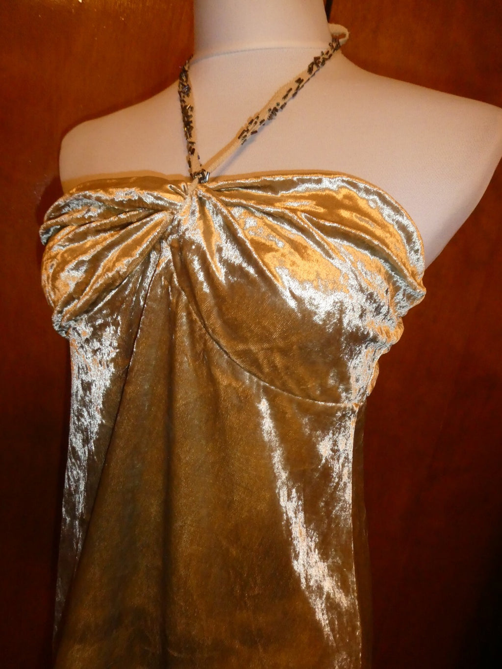 The Limited women's gold jersey halter neck top size large