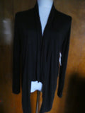 Catherine's Women Black Sheer Open Front Cardigan Long Sleeves Medium