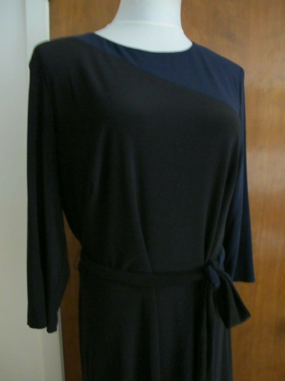 Ralph Lauren women’s  A-Line black navy long sleeves dress size 16 new