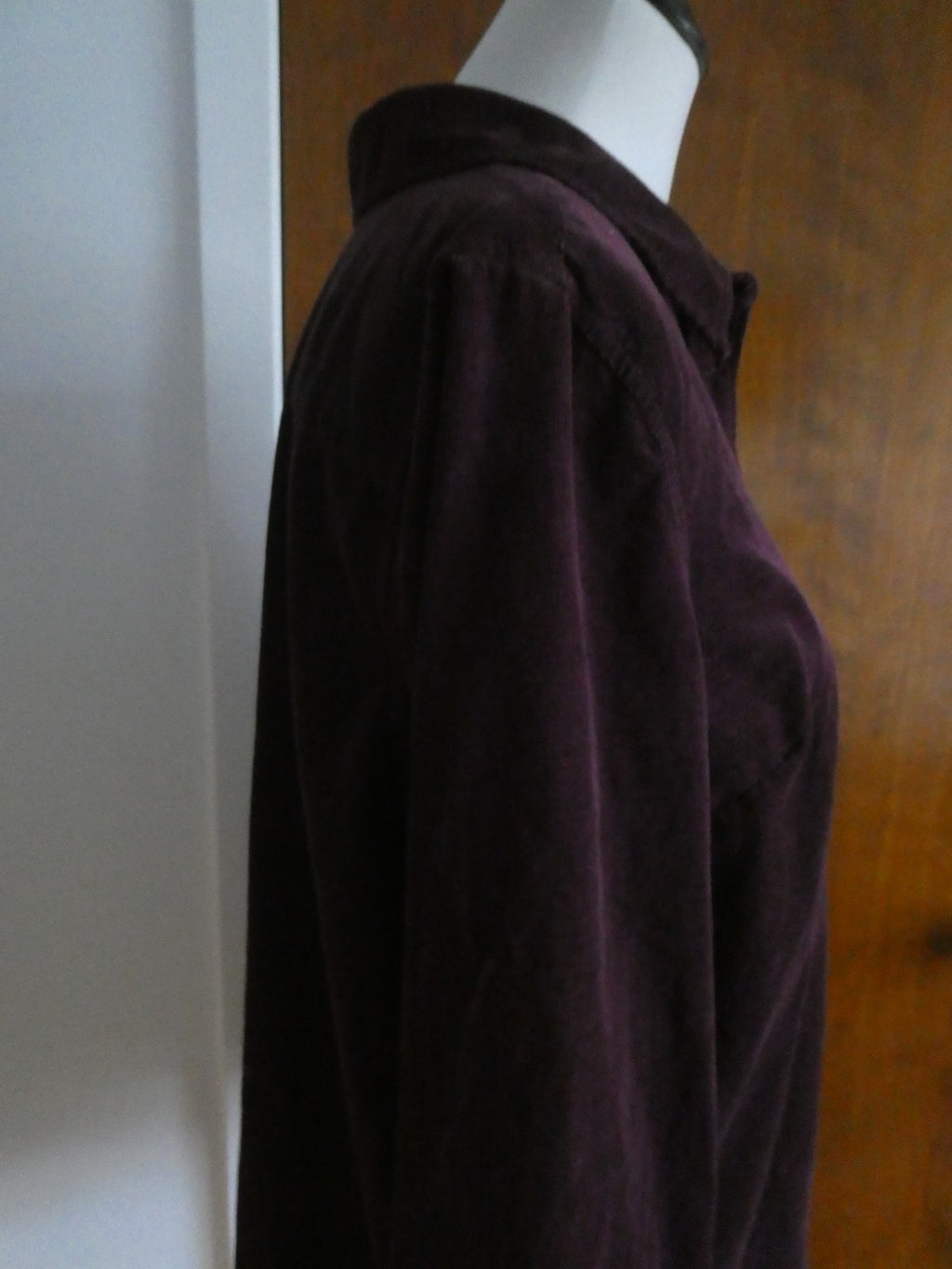 Talbots Women’s Large Purple Corduroy Button Front Shirt Top 100% Cotton India