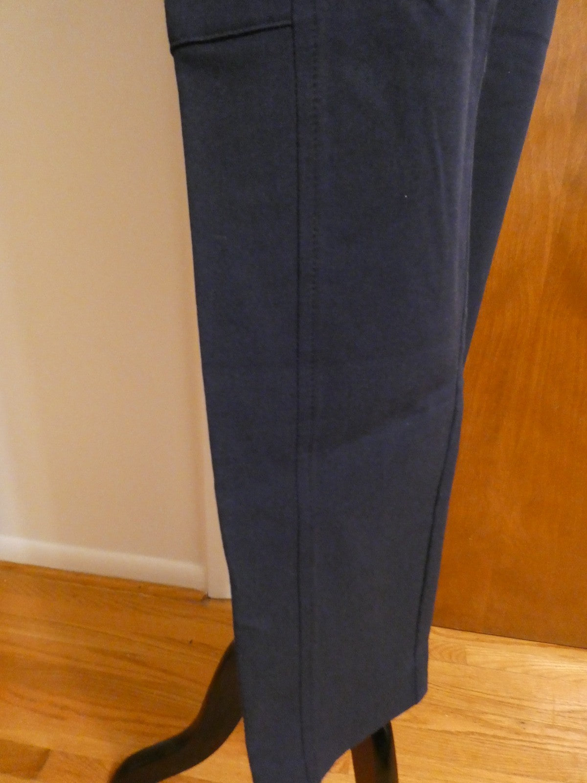Ralph Lauren Women Navy-Blue Pants Size 14 Stretch Zip Pocket Slim Ankle Career
