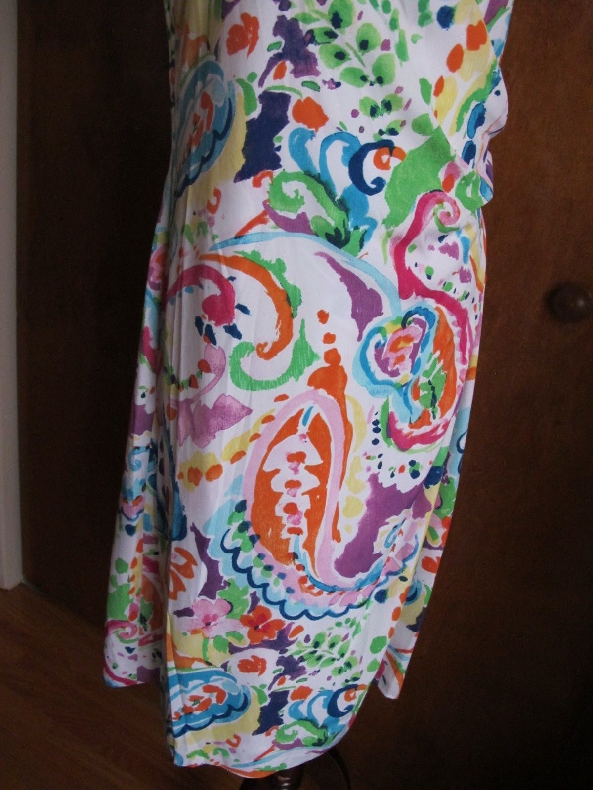Ralph Lauren Women's Multi Color Lined Faux Wrap Dress New