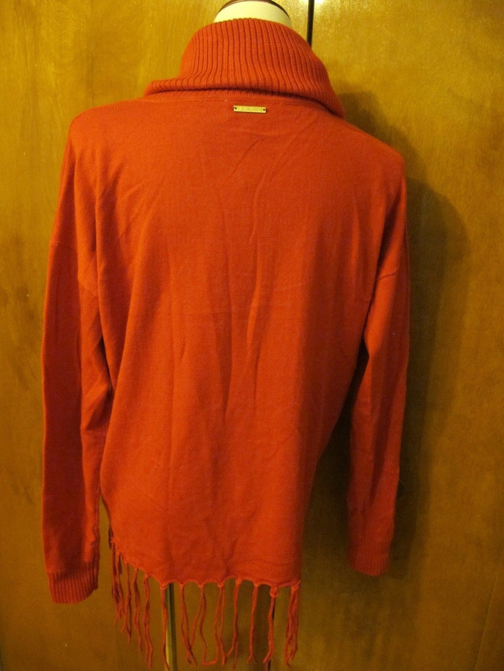 Michael Kors Women’s Red Fringe Hem Cowl Neck Sweater New