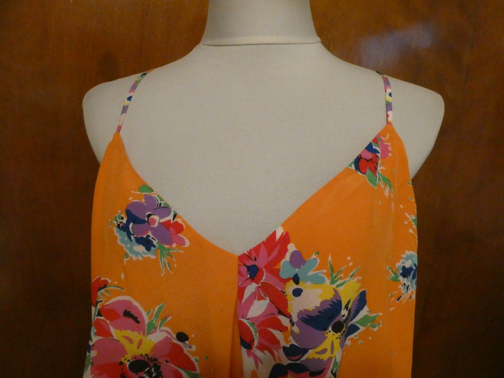 Polo Ralph Lauren Multicolor Women's Lined Evening 100% Silk Tank Top US XL