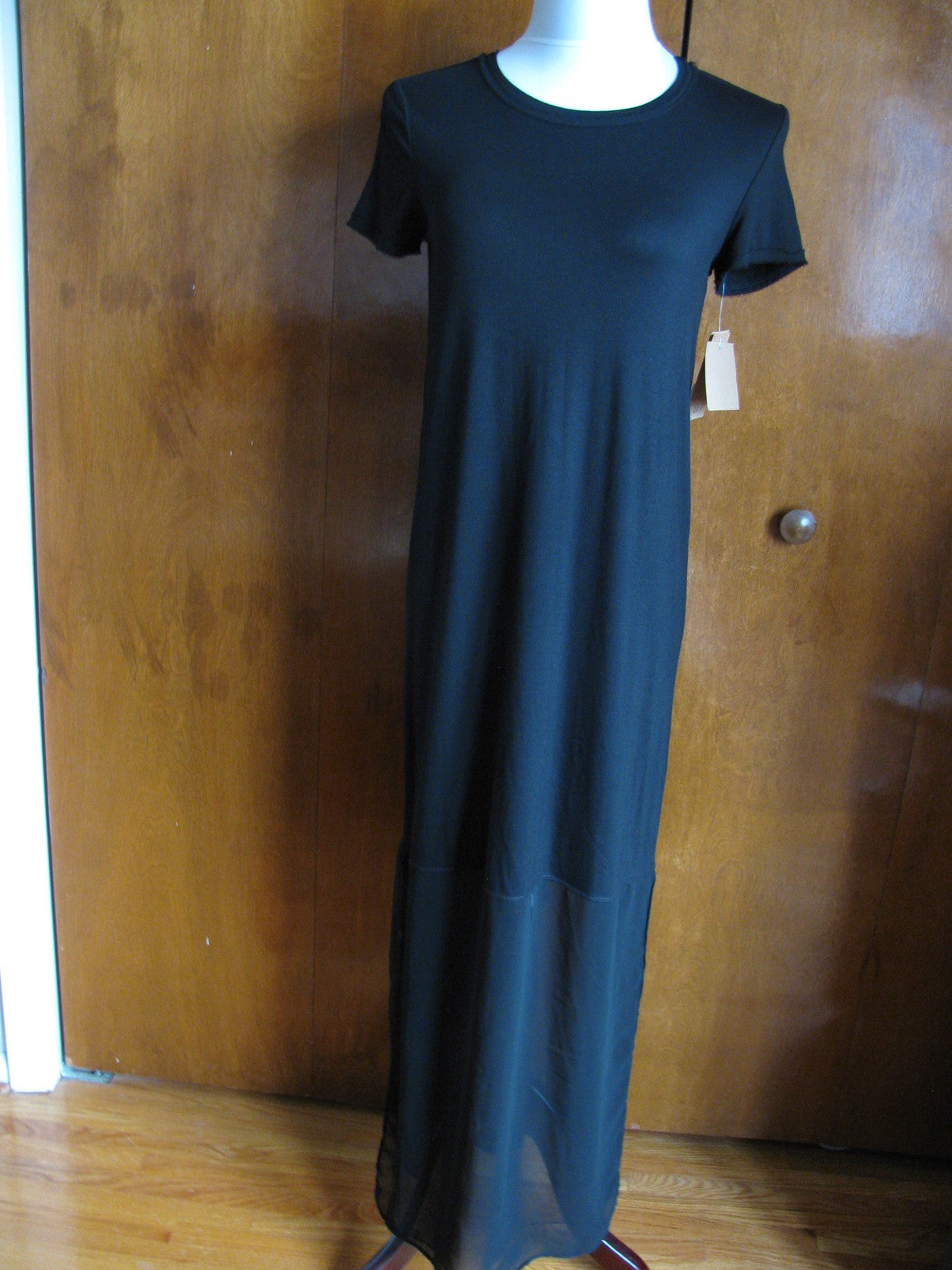 Rachel Roy women's black maxi stylish evening mesh dress size medium 