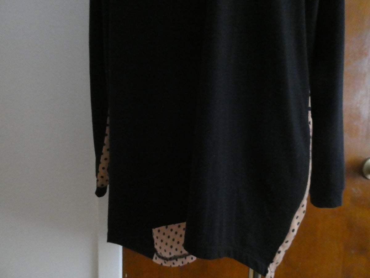 Tulipian women's black multi color long sleeves top size large