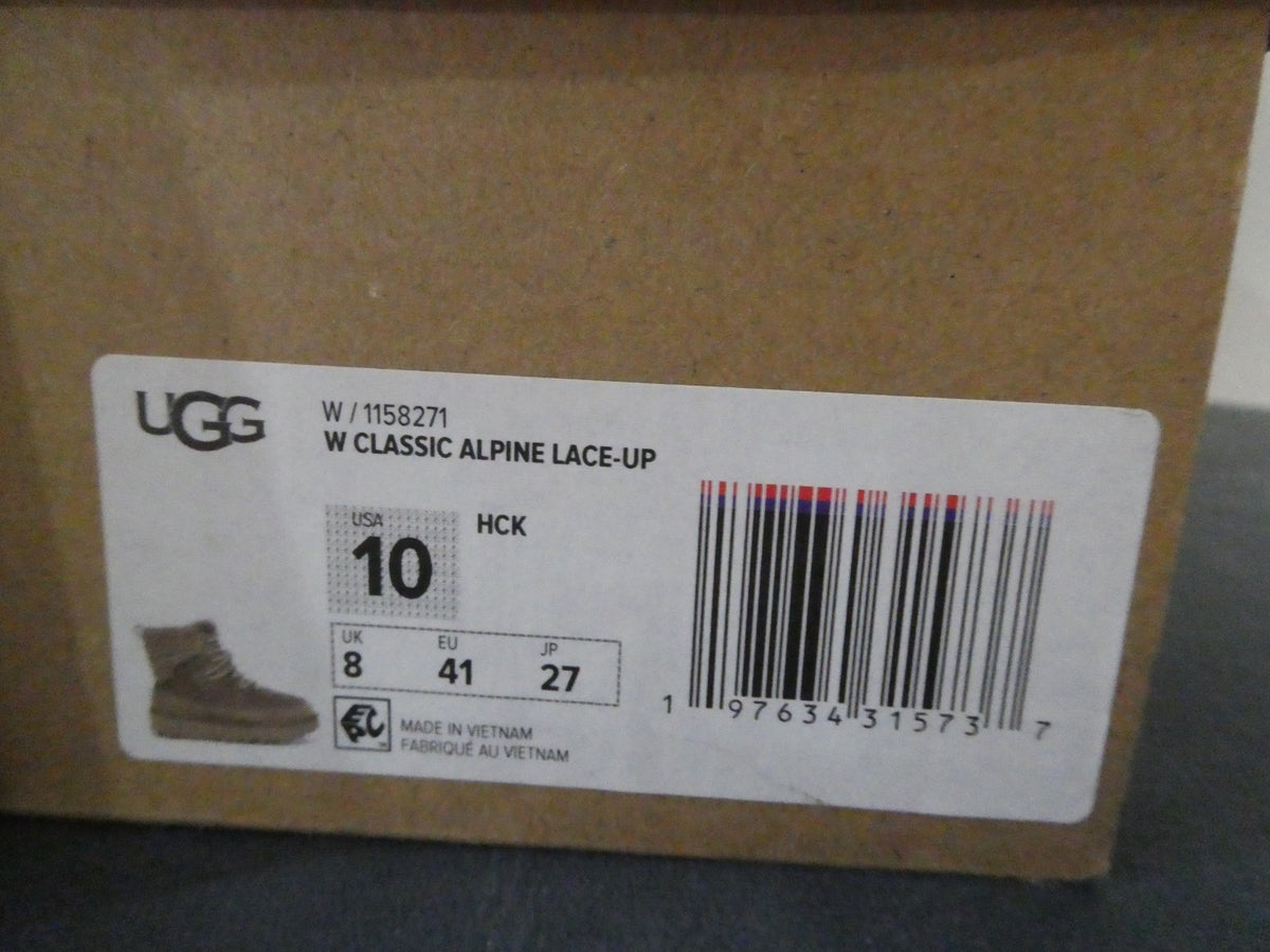 UGG Classic Alpine Lace-Up Boots Women's Size 10 Hickory Chestnut 1158271