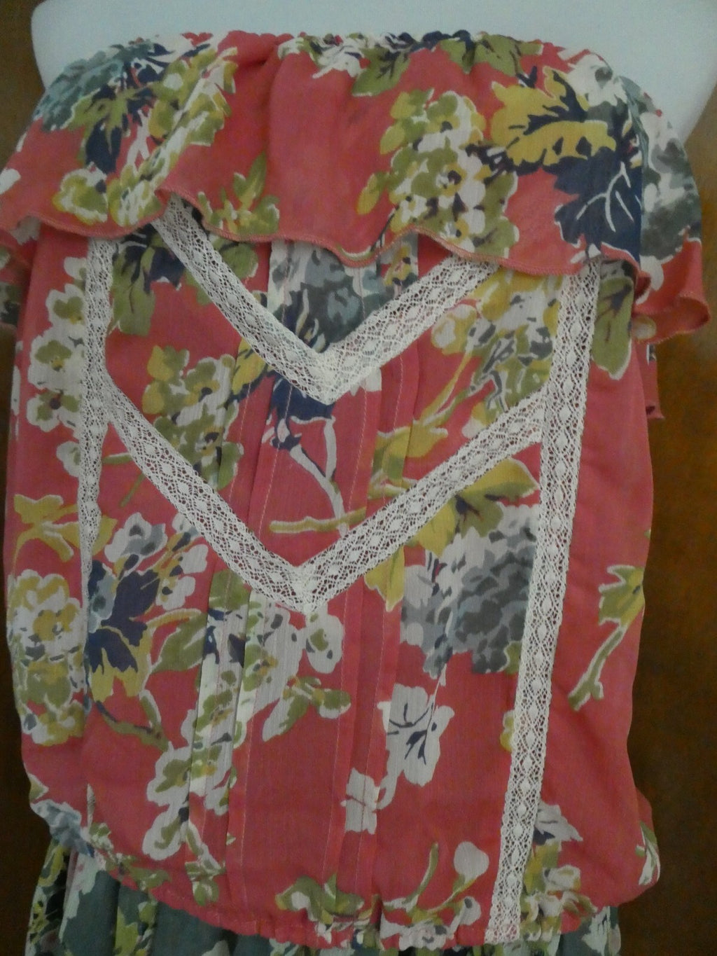 Denim & Supply Ralph Lauren Printed Tunic Top Off Shoulder Floral Large