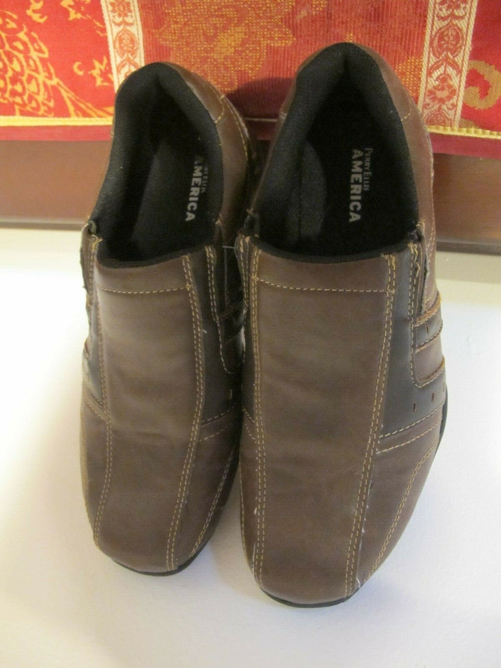 Perry Ellis America Boys Brown Slip On Shoes 5 