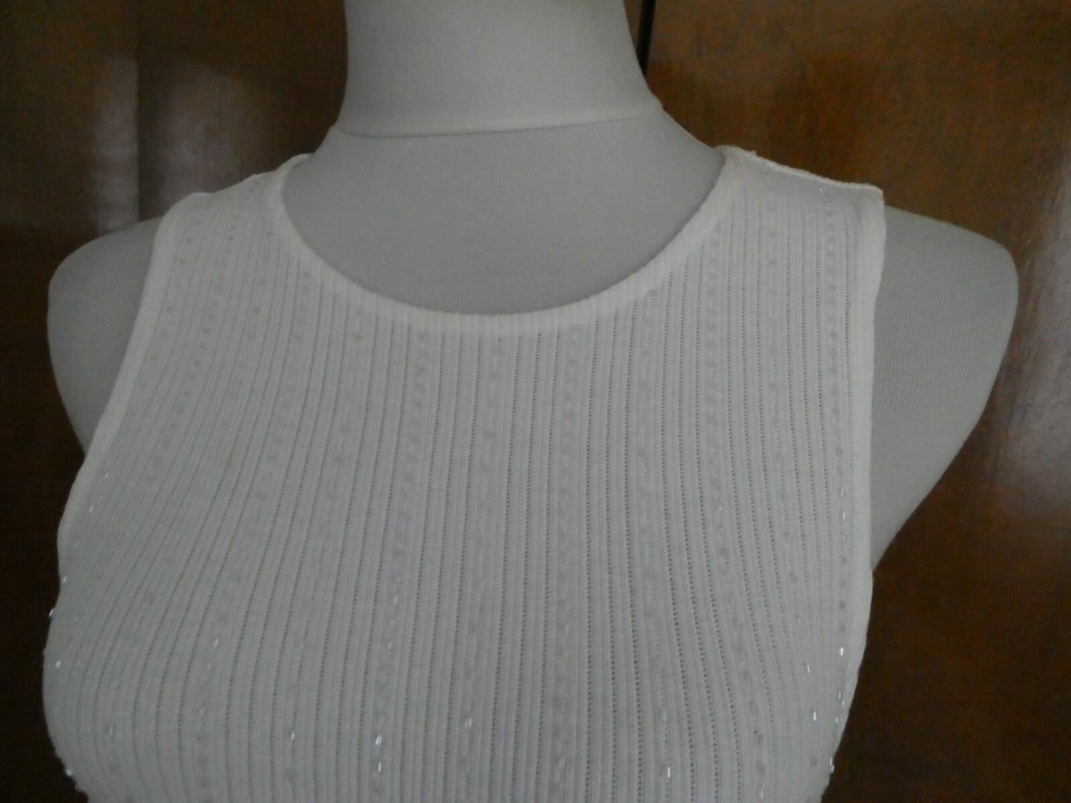 Polo Ralph Lauren women's detailed cotton blend white sleeveless sweater XL 