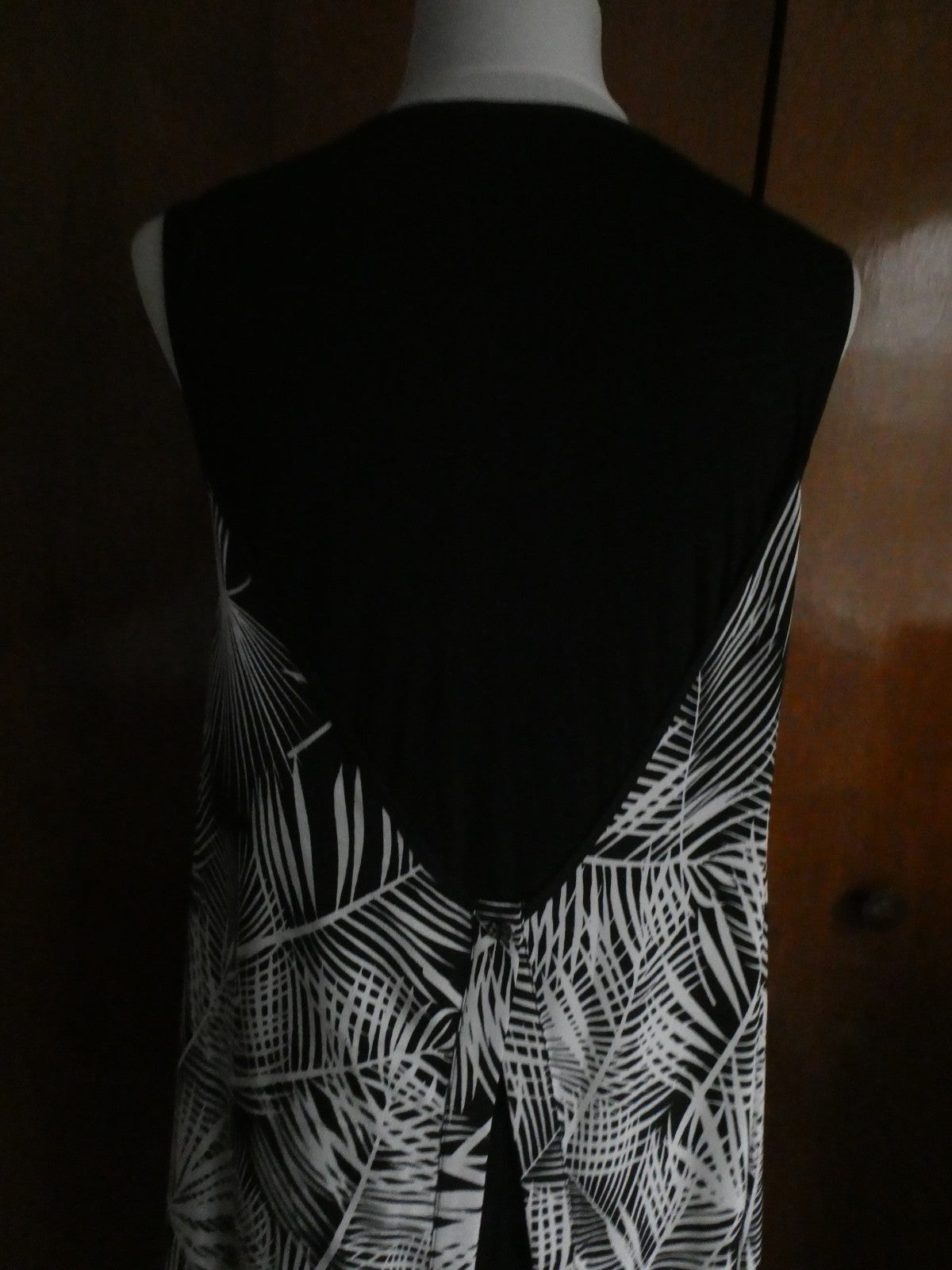 Partizia Lusa Milano Black/White Detailed Asymmetric Tunic Dress Size Medium