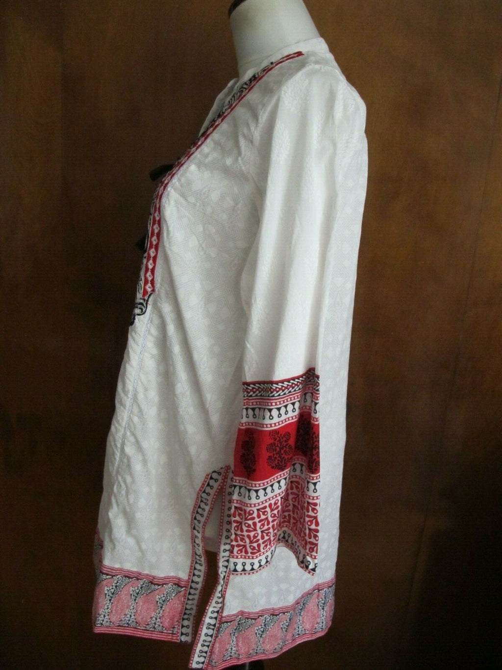 Lime Light Women’s White Embroidered  Cotton Tunic Top Or Swim Cover Large