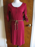 Lauren Ralph Lauren women's burgundy belted new dress size Large