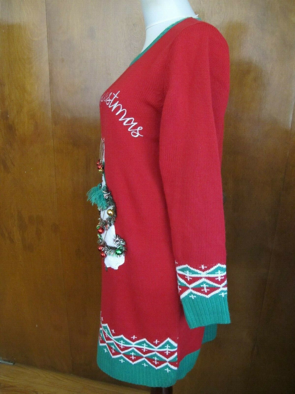 Reference Point Women's Red Christmas Sweater Dress Large